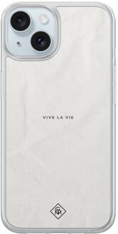 Casimoda iPhone 13 hybride hoesje - Vive la vie Grijs/zilverkleurig