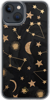 Casimoda iPhone 13 mini hybride hoesje - Counting the stars Zwart, Goudkleurig