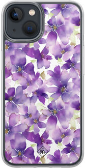 Casimoda iPhone 13 mini hybride hoesje - Floral violet Paars