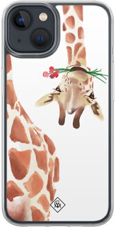 Casimoda iPhone 13 mini hybride hoesje - Giraffe Bruin/beige
