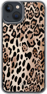 Casimoda iPhone 13 mini hybride hoesje - Golden wildcat Bruin/beige