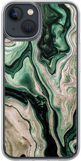 Casimoda iPhone 13 mini hybride hoesje - Green waves Groen
