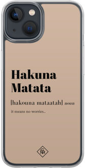 Casimoda iPhone 13 mini hybride hoesje - Hakuna matata Bruin/beige