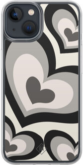 Casimoda iPhone 13 mini hybride hoesje - Hart swirl zwart