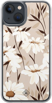 Casimoda iPhone 13 mini hybride hoesje - In bloom Bruin/beige
