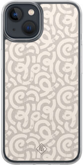 Casimoda iPhone 13 mini hybride hoesje - Ivory abstraction Bruin/beige