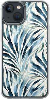 Casimoda iPhone 13 mini hybride hoesje - Japandi waves Blauw