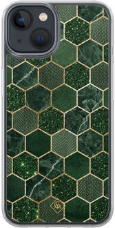 Casimoda iPhone 13 mini hybride hoesje - Kubus groen