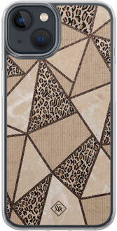 Casimoda iPhone 13 mini hybride hoesje - Leopard abstract Bruin/beige