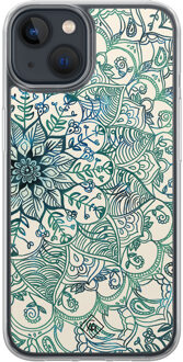 Casimoda iPhone 13 mini hybride hoesje - Mandala blauw