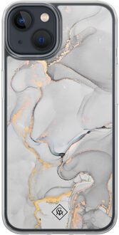 Casimoda iPhone 13 mini hybride hoesje - Marmer grijs Grijs/zilverkleurig