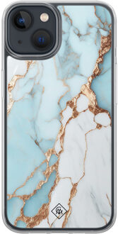 Casimoda iPhone 13 mini hybride hoesje - Marmer lichtblauw