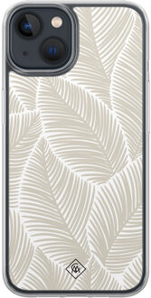 Casimoda iPhone 13 mini hybride hoesje - Palmy leaves beige Bruin/beige