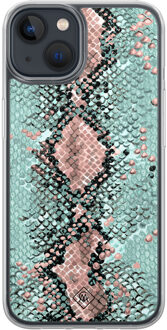 Casimoda iPhone 13 mini hybride hoesje - Snake pastel Groen