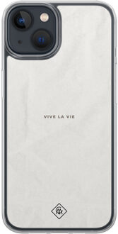Casimoda iPhone 13 mini hybride hoesje - Vive la vie Grijs/zilverkleurig