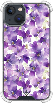 Casimoda iPhone 13 mini shockproof hoesje - Floral violet Paars
