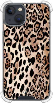 Casimoda iPhone 13 mini shockproof hoesje - Golden wildcat Bruin/beige