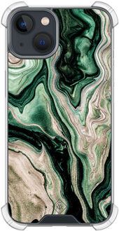 Casimoda iPhone 13 mini shockproof hoesje - Green waves Groen
