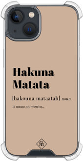 Casimoda iPhone 13 mini shockproof hoesje - Hakuna matata Bruin/beige