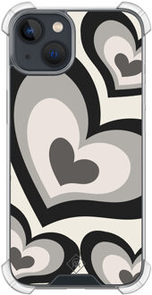 Casimoda iPhone 13 mini shockproof hoesje - Hart swirl zwart