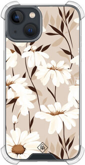 Casimoda iPhone 13 mini shockproof hoesje - In bloom Bruin/beige