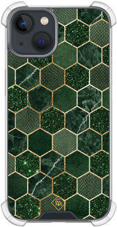 Casimoda iPhone 13 mini shockproof hoesje - Kubus groen