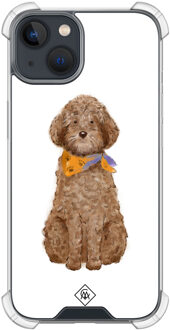 Casimoda iPhone 13 mini shockproof hoesje - Labradoodle Bruin/beige