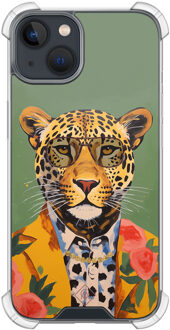 Casimoda iPhone 13 mini shockproof hoesje - Luipaard hipster Groen