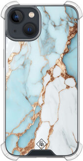 Casimoda iPhone 13 mini shockproof hoesje - Marmer lichtblauw