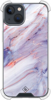 Casimoda iPhone 13 mini shockproof hoesje - Marmer paars Roze