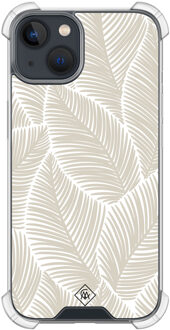 Casimoda iPhone 13 mini shockproof hoesje - Palmy leaves beige Bruin/beige