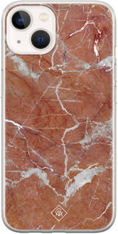Casimoda iPhone 13 mini siliconen hoesje - Marble sunkissed Rood