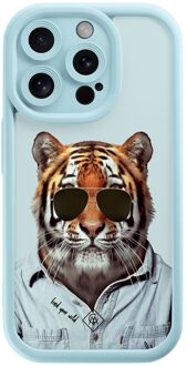 Casimoda iPhone 13 Pro blauwe case - Tijger wild
