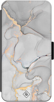 Casimoda iPhone 13 Pro flipcase - Marmer grijs Grijs/zilverkleurig