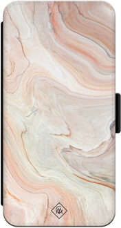 Casimoda iPhone 13 Pro flipcase - Marmer waves Roze