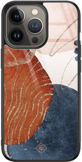 Casimoda iPhone 13 Pro glazen hardcase - Abstract terracotta Multi