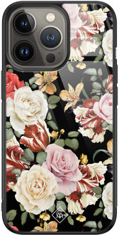 Casimoda iPhone 13 Pro glazen hardcase - Flowerpower Multi