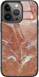 Casimoda iPhone 13 Pro glazen hardcase - Marble sunkissed Rood