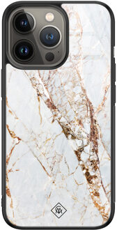 Casimoda iPhone 13 Pro glazen hardcase - Marmer goud Goudkleurig
