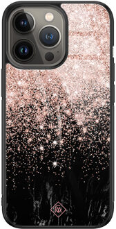 Casimoda iPhone 13 Pro glazen hardcase - Marmer twist Zwart