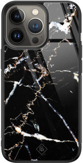 Casimoda iPhone 13 Pro glazen hardcase - Marmer zwart