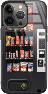 Casimoda iPhone 13 Pro glazen hardcase - Snoepautomaat Grijs/zilverkleurig