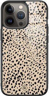 Casimoda iPhone 13 Pro glazen hardcase - Spot on Bruin/beige