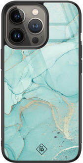 Casimoda iPhone 13 Pro glazen hardcase - Touch of mint