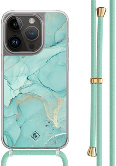 Casimoda iPhone 13 Pro hoesje met mint koord - Touch of mint