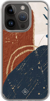 Casimoda iPhone 13 Pro hybride hoesje - Abstract terracotta Rood