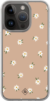 Casimoda iPhone 13 Pro hybride hoesje - Sweet daisies Bruin/beige