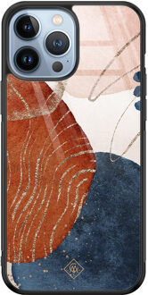 Casimoda iPhone 13 Pro Max glazen hardcase - Abstract terracotta Multi