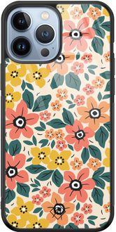 Casimoda iPhone 13 Pro Max glazen hardcase - Blossom Multi