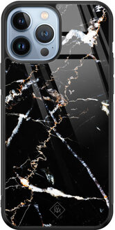Casimoda iPhone 13 Pro Max glazen hardcase - Marmer zwart